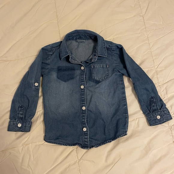 Carter’s Girls Blue Denim Button Down Shirt - Size - 2T - Picture 1 of 4